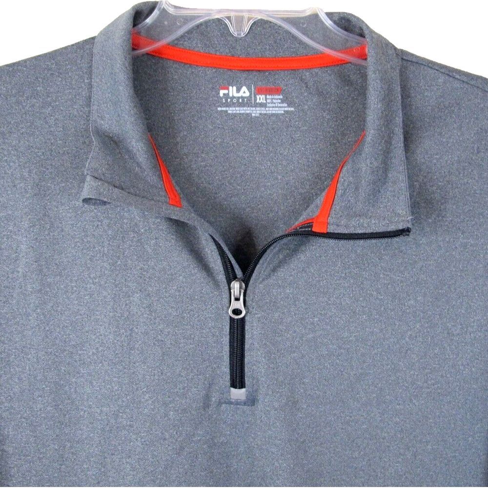 Fila Performance Sport‎ Live in Motion 1/4 Zip Gray Pullover Men's XXL NICE! - Picture 2 of 7